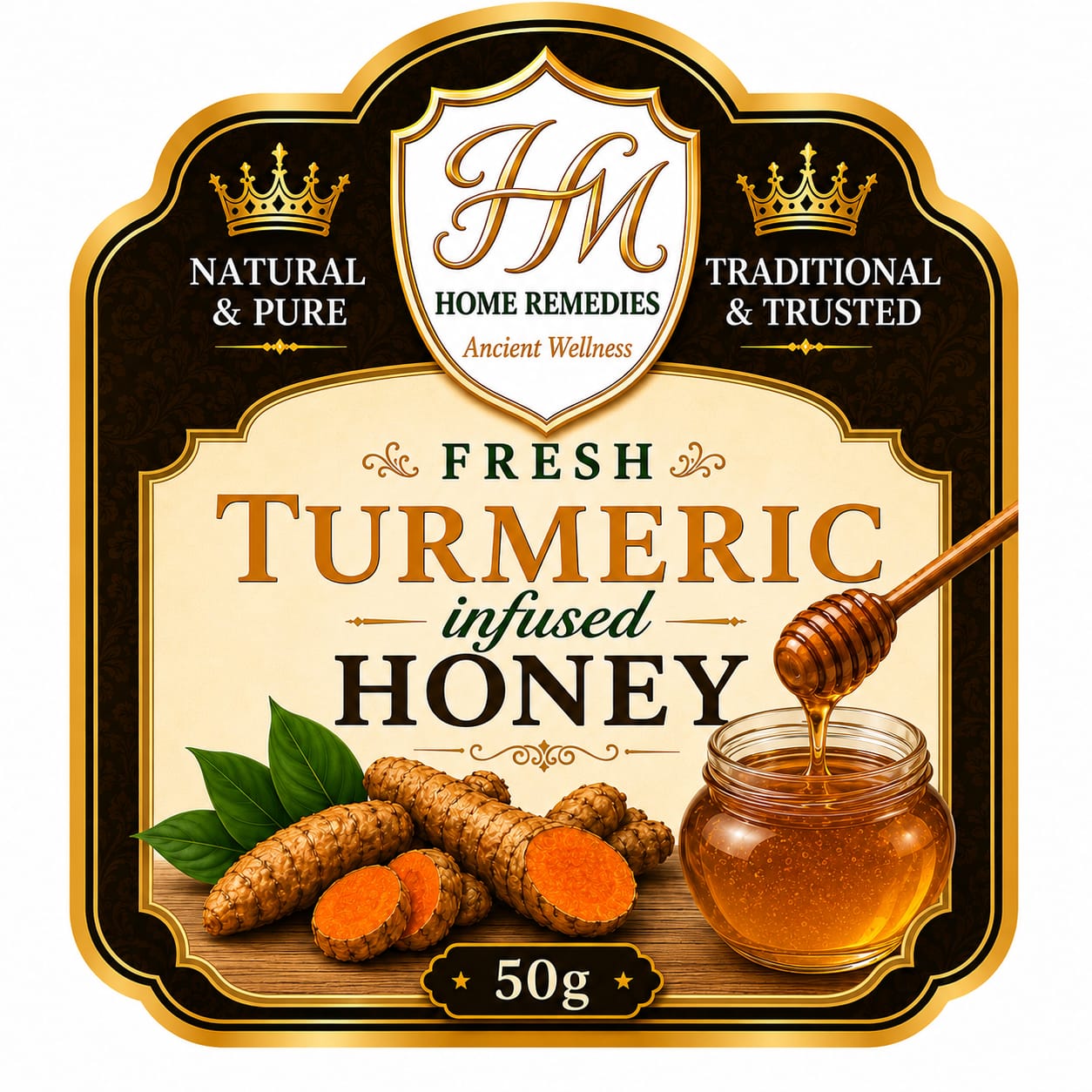 Fresh Turmeric & Black Pepper Infused Honey